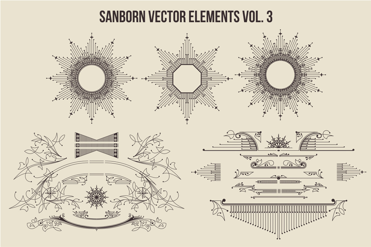 Sanborn Vector Elements Bundle Pack, an Object Graphic by G7 (Photo 4 of 9)