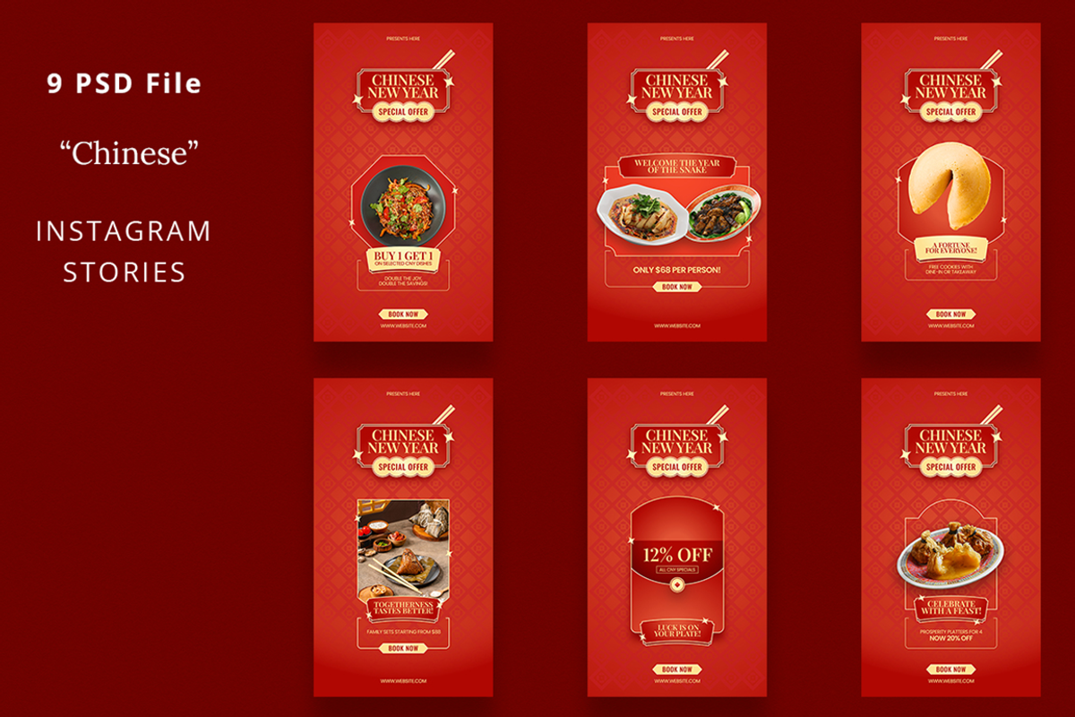 Chinese New Year Instagram & Canva, a Social Media Template by Attype (Photo 3 of 4)
