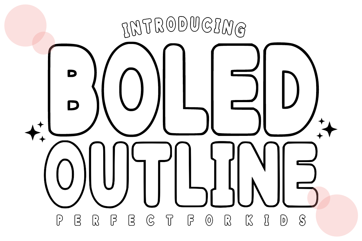 Boled Outline – Playful Display Font, a Sans Serif Font by KiddoGlyphs Studio (Photo 1 of 5)
