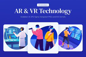Animated AR and VR Technology Art Se, a Technology Illustration by Brickclay