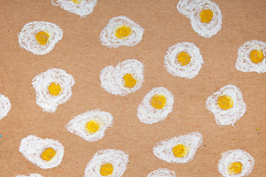 Pastel Hand Drawn Fried Egg Pattern