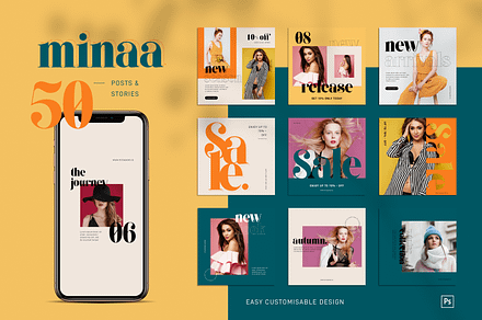 minaa 50 Instagram Templates