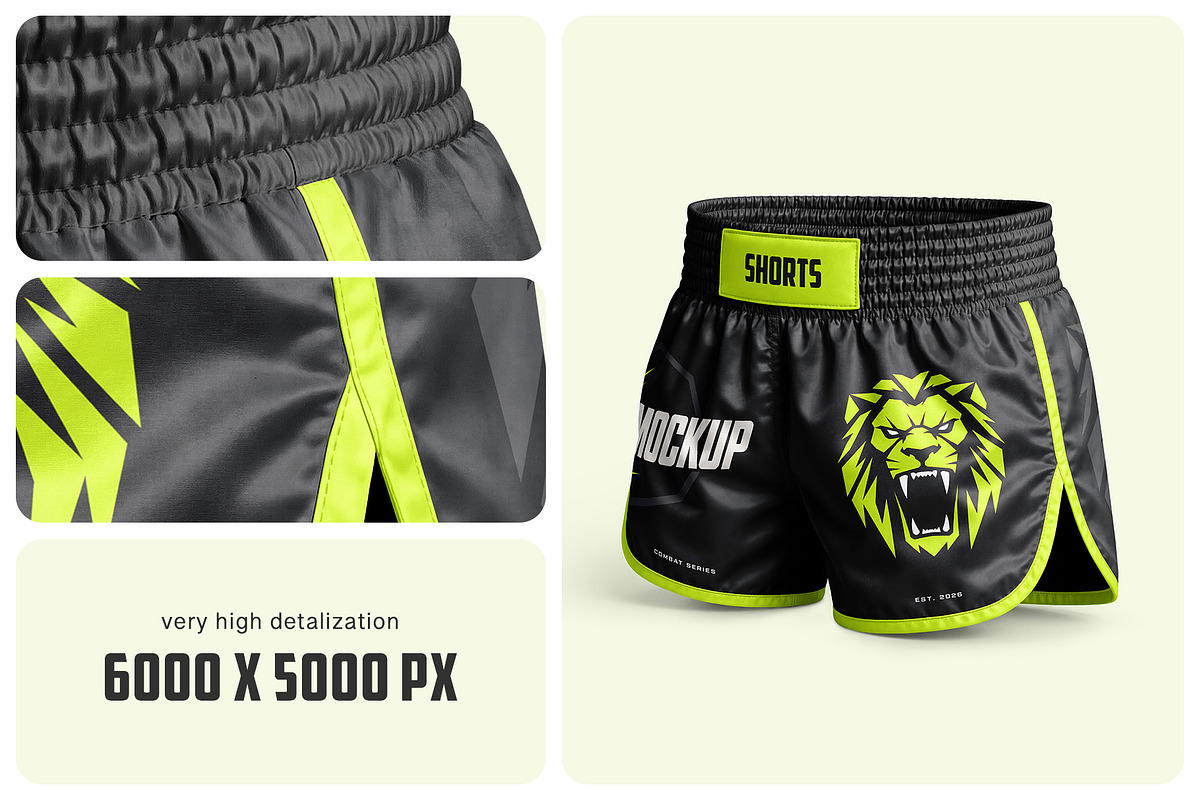 Muay Thai Shorts Mockup Set, a Bottom Mockup by Country4k (Photo 3 of 4)
