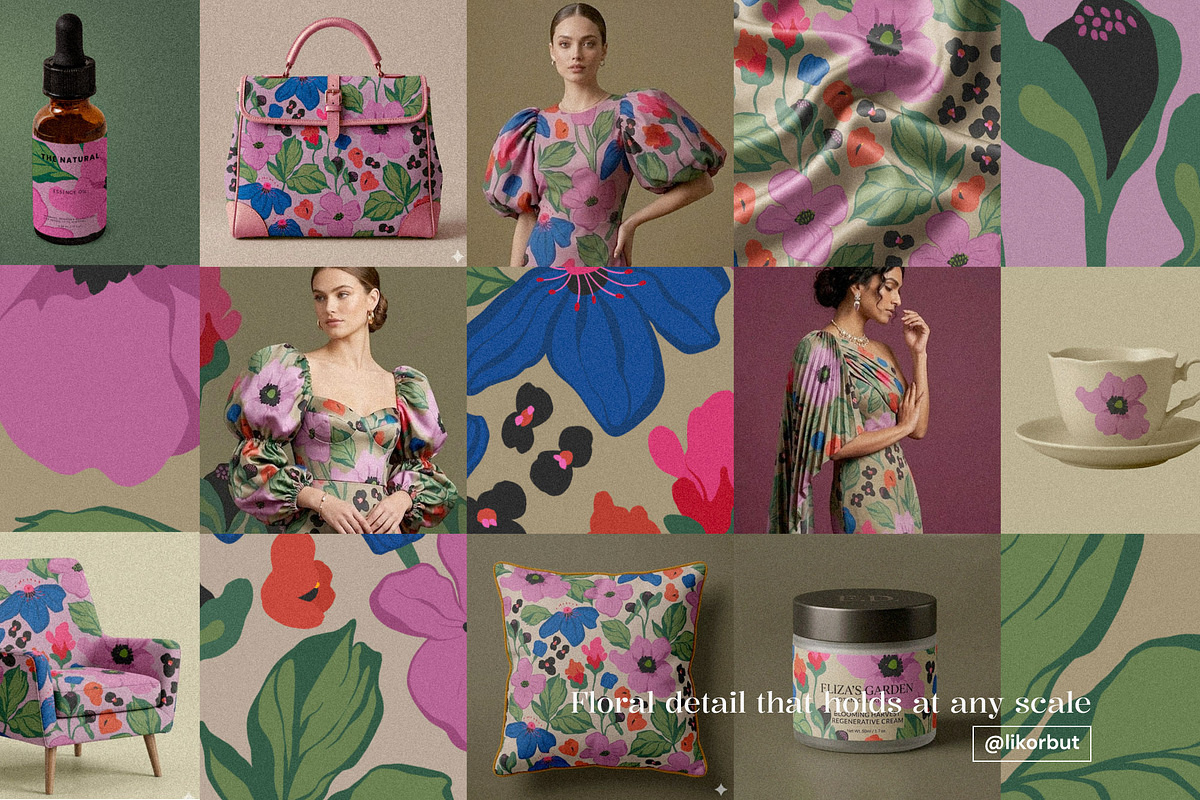 Moody Modern Floral Seamless Pattern, a Pattern Graphic by likorbut (Photo 6 of 13)