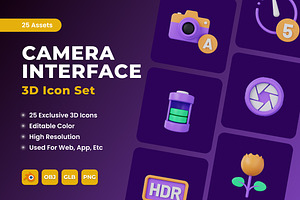 Camera Interface 3D Icon