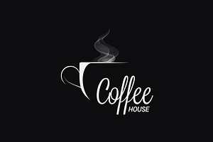 Dark Coffee Logo. Cup Of Coffee.