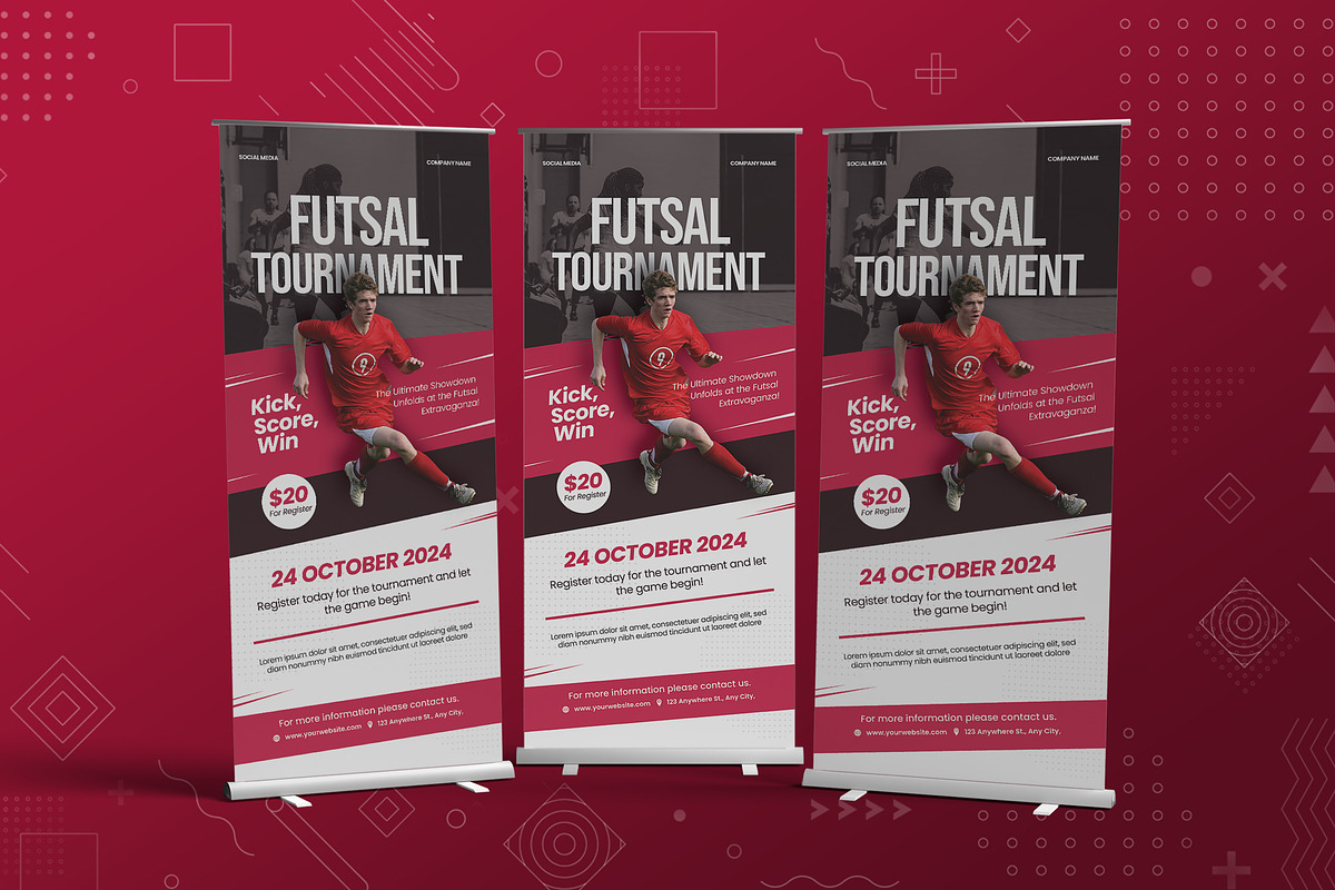 Futsal Tournament Roll Up Banner, a Print Template by Fannan Studio (Photo 2 of 2)