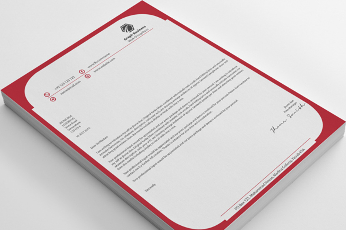 Clean Letterheads, a Stationery Template by shujaktk (Photo 3 of 5)