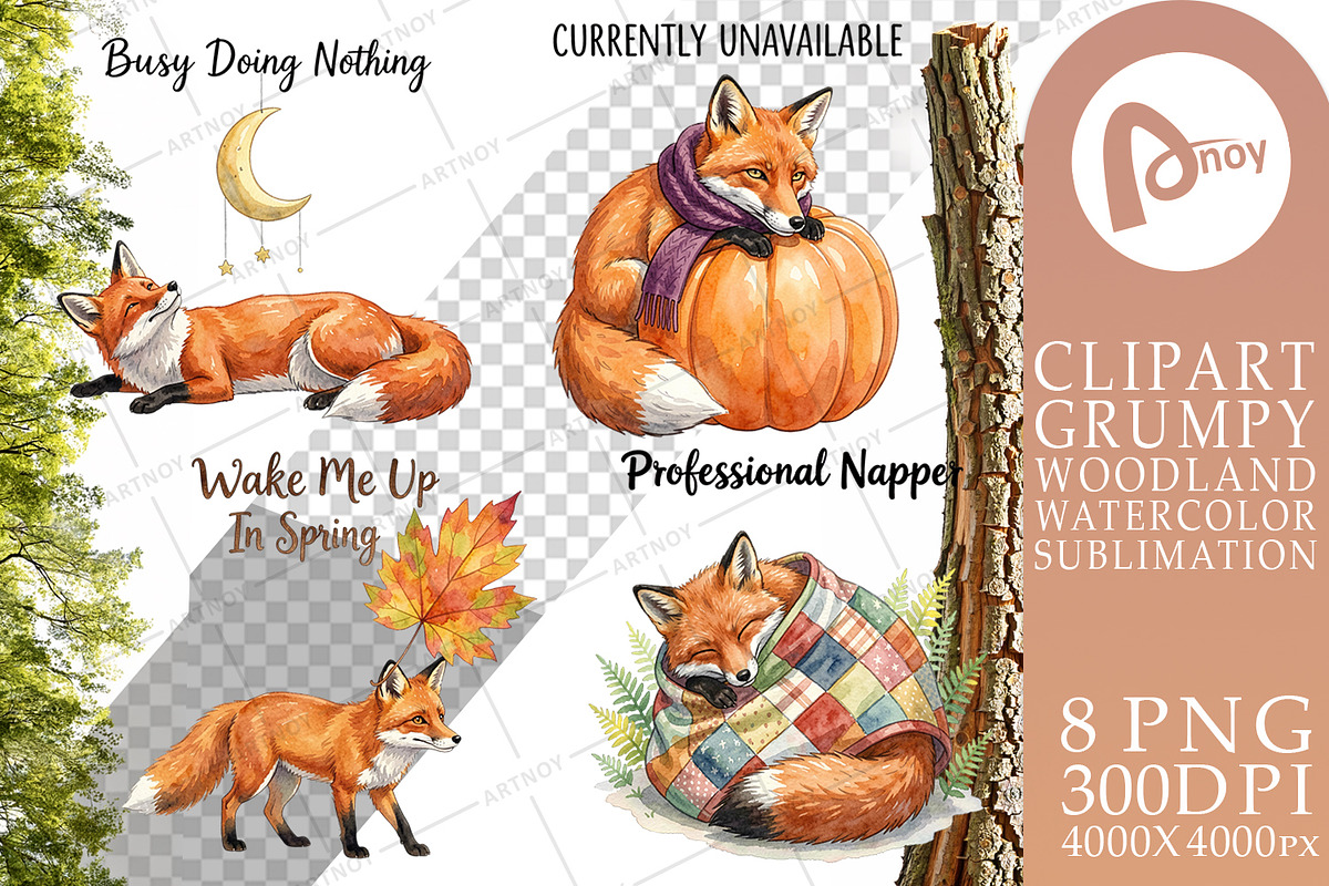 Grumpy Woodland Hygge Sublimation, a Decorative Illustration by Artnoy (Photo 17 of 18)