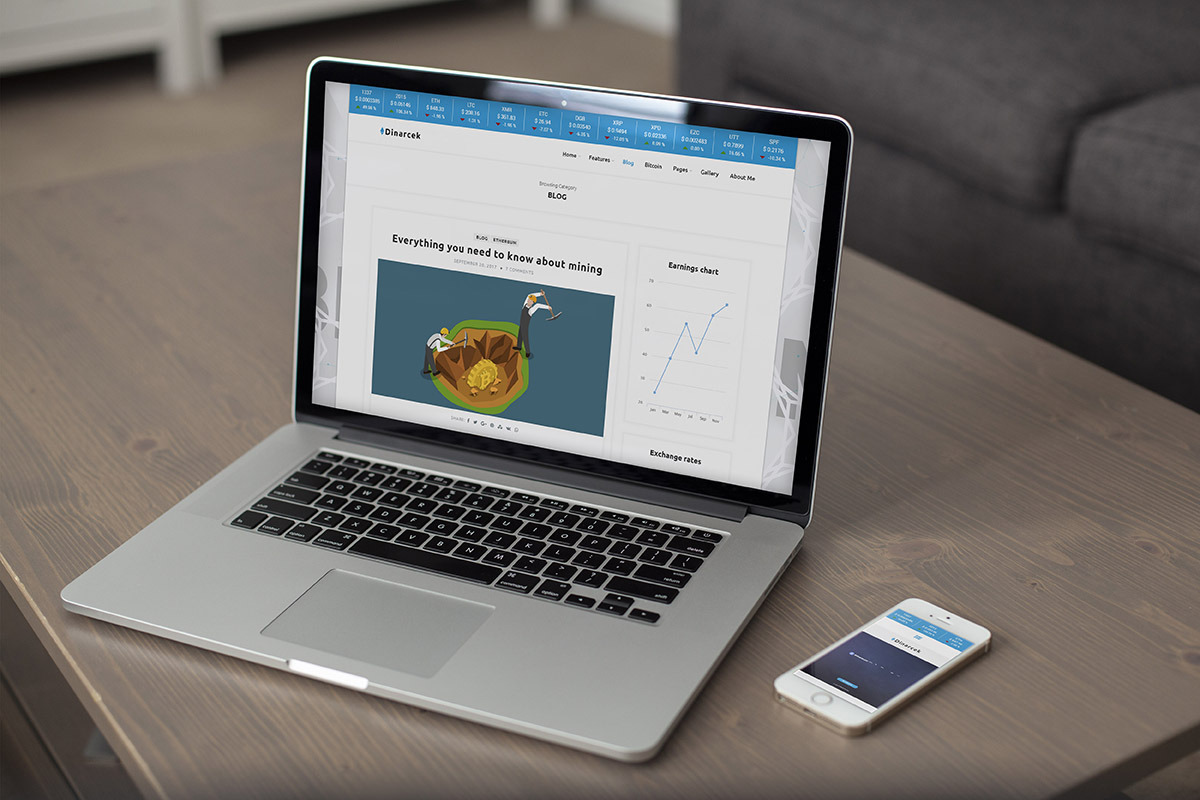 Dinarcek – A WordPress Bitcoin Blog, a WordPress Template by PremiumCoding (Photo 2 of 5)