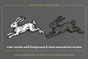 Retro illustration of a running hare, an Animal Illustration by lettett (Thumbnail 2 of 3)