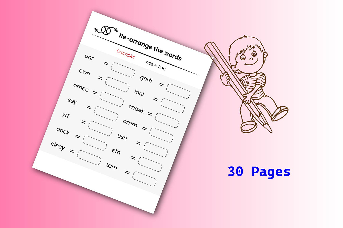 KIds English Worksheet, a Graphic by Hitubrand (Photo 2 of 5)