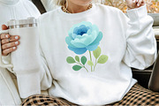 Watercolor Blue Flowers Clipart Set, an Illustration by Sublimation Artist (Thumbnail 4 of 6)