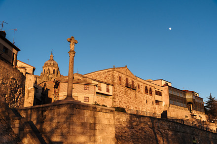 Cityscape of the old town of Salamanca. Low angle view against blue sky, an Architecture Photo by Architect´s eye
