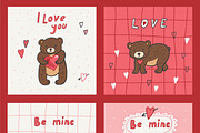 Be mine Teddy Bear Valentine, a Pattern Graphic by GooseFrol (Thumbnail 2 of 9)