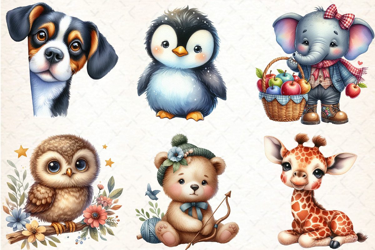 Watercolor Animals Clipart Bundles, an Illustration by DreamCafeArt (Photo 3 of 7)