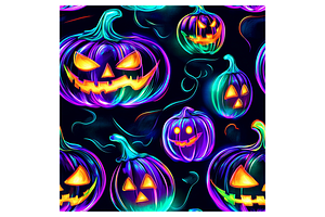 Neon Halloween Digital Paper