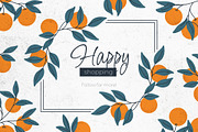 Orange Cliparts, Frames & Patterns, a Decorative Illustration by Panna Limon Store (Thumbnail 11 of 11)