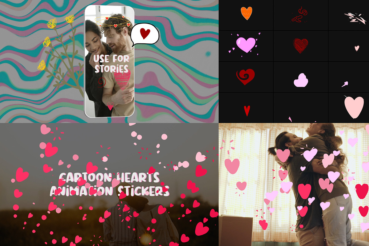 Hearts Stickers for DaVinci Resolve, a Templates & Theme by 2dfx (Photo 1 of 2)