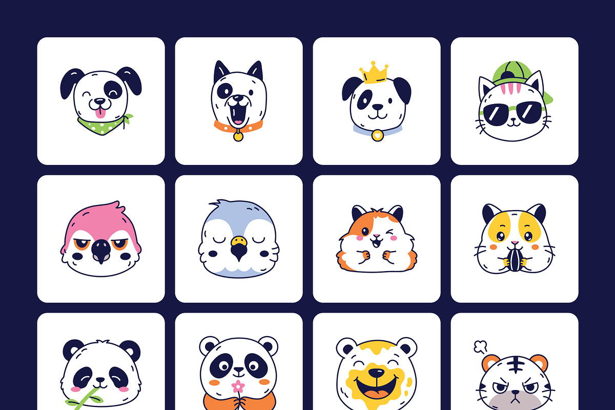 135 Cute Animal Hand-drawn Bundle, an Emoji Icon by Brickclay (Photo 9 of 12)