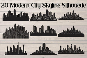 Modern City Skyline Silhouette, an Object Graphic by Creativeshirt