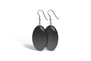 Black Oval Earring Jewelry 3D Model, an Object 3D Model by rebrandy (Thumbnail 3 of 9)