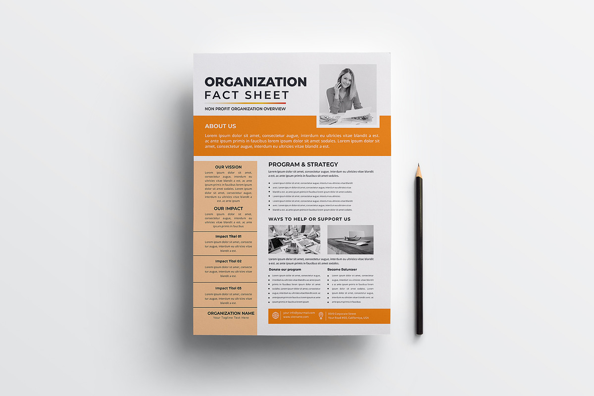 Nonprofit Organization Fact Sheet, a Stationery Template by obayes (Photo 2 of 4)