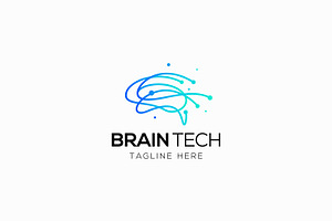 Neural Network Brain Technology Logo, a Branding & Logo Template by Signatoro