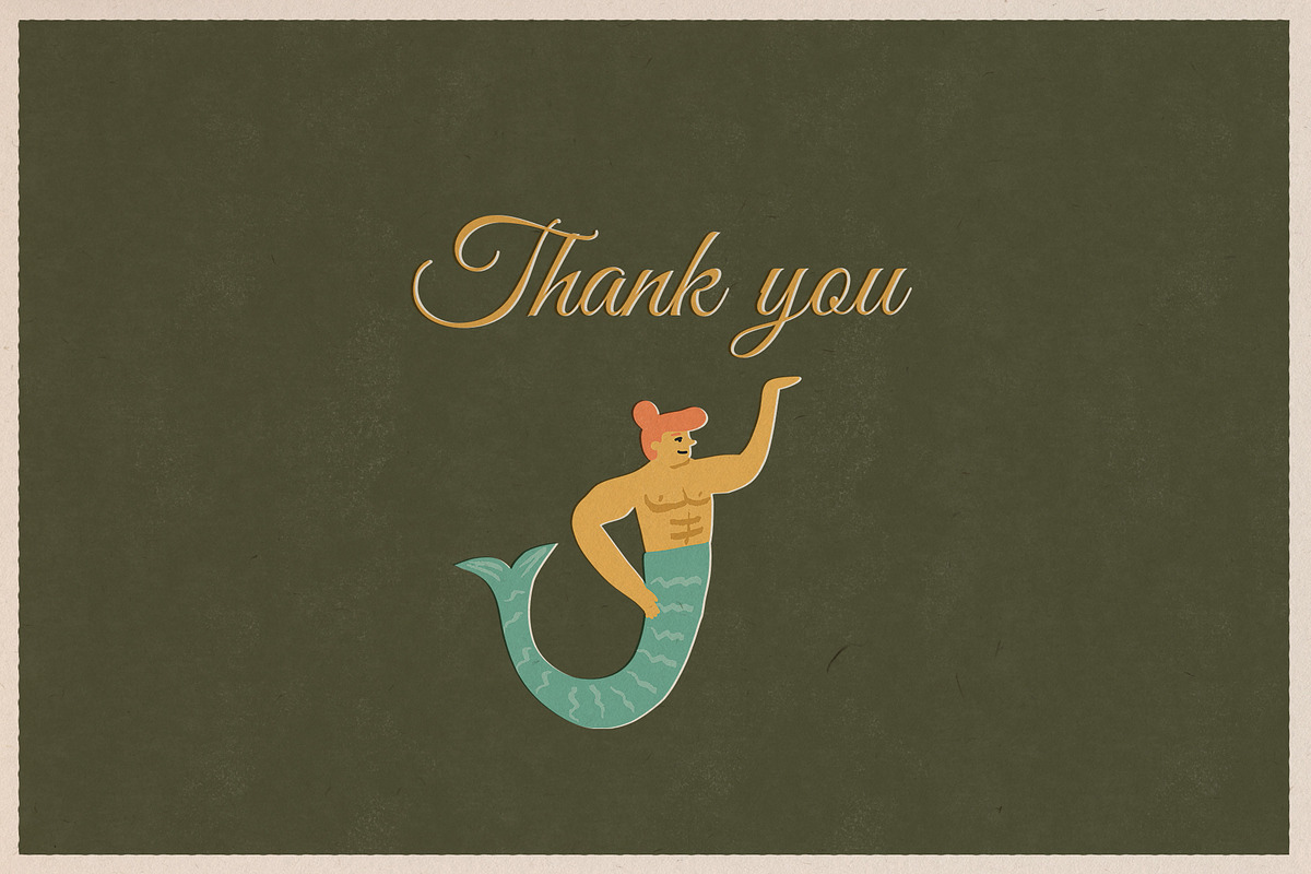 Retro Mermaids clipart and patterns, a Person Illustration by Paper Cherry (Photo 18 of 18)
