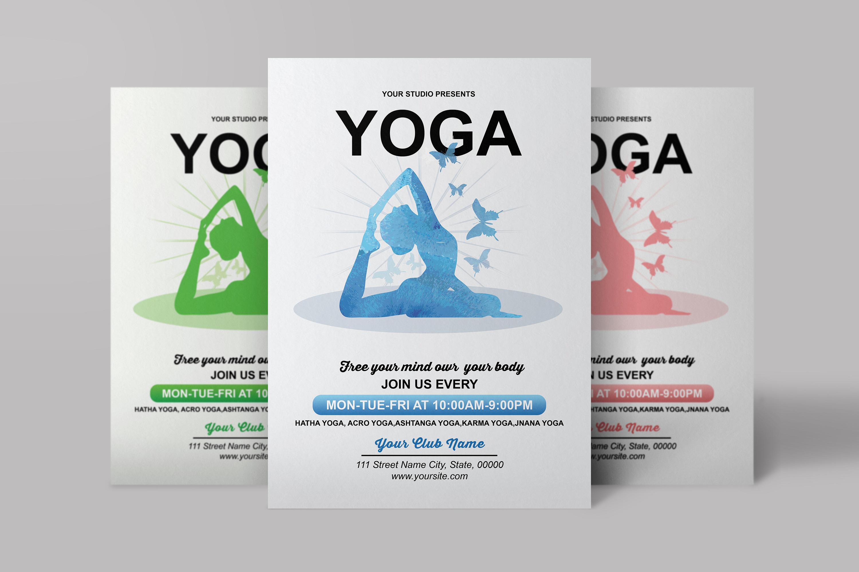 Yoga Flyer Template | Flyer Templates ~ Creative Market