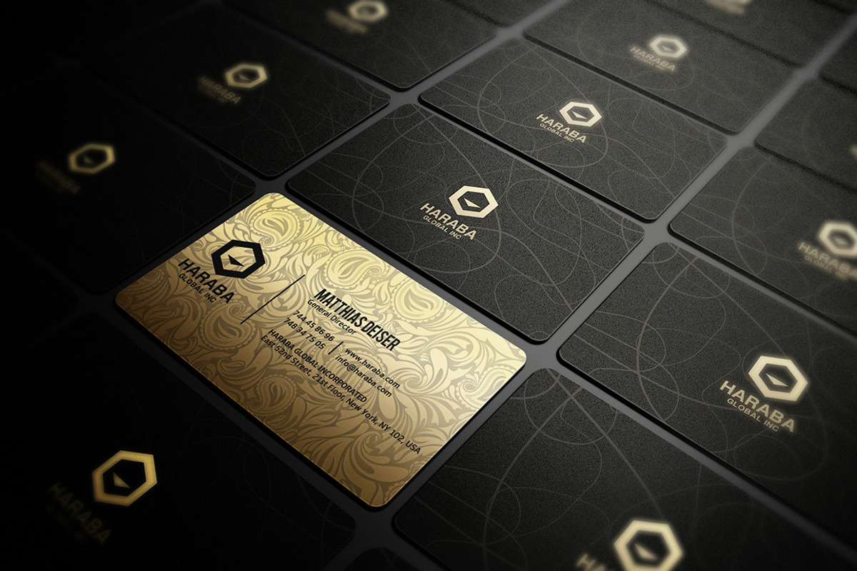 Gold And Black Business Card, a Business Card Template by Marvel (Photo 1 of 4)