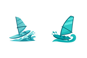 Windsurfers gliding across turquoise, a Sport Illustration by ZinetroN
