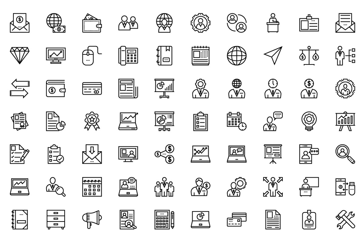 125+ Corporate Line Icons, an Outline Icon by Prosymbols (Photo 2 of 3)