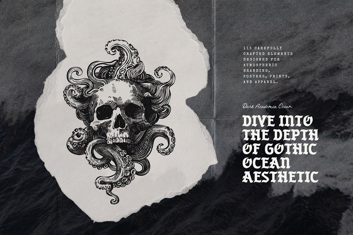 Dark Academia Ocean | Illustration, an Object Illustration by KetteCreate (Photo 5 of 14)