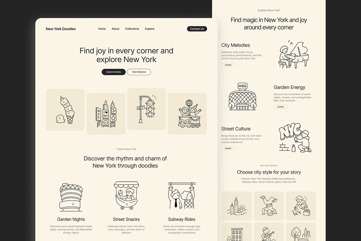 90 New York Hand-Drawn Doodles, an Outline Icon by Prosymbols (Photo 6 of 10)