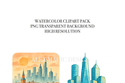 City Clipart Set, a Decorative Illustration by Pati Charm Studio (Thumbnail 4 of 8)
