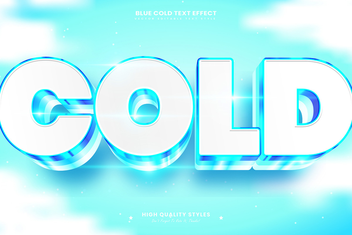Blue Cold Editable Text Effect, a Layer Style Add-On by Niestart Creation (Photo 2 of 2)