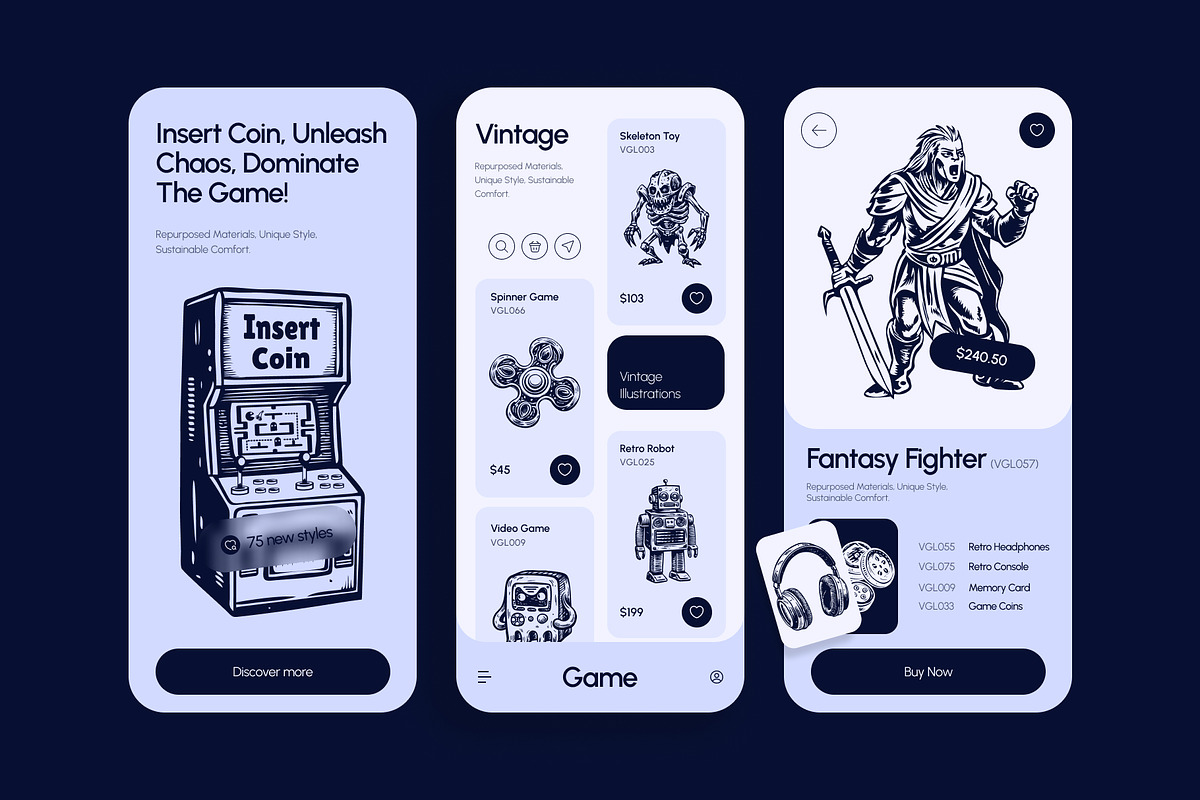 Vintage Game Illustration Set, a Technology Illustration by Prosymbols (Photo 4 of 8)