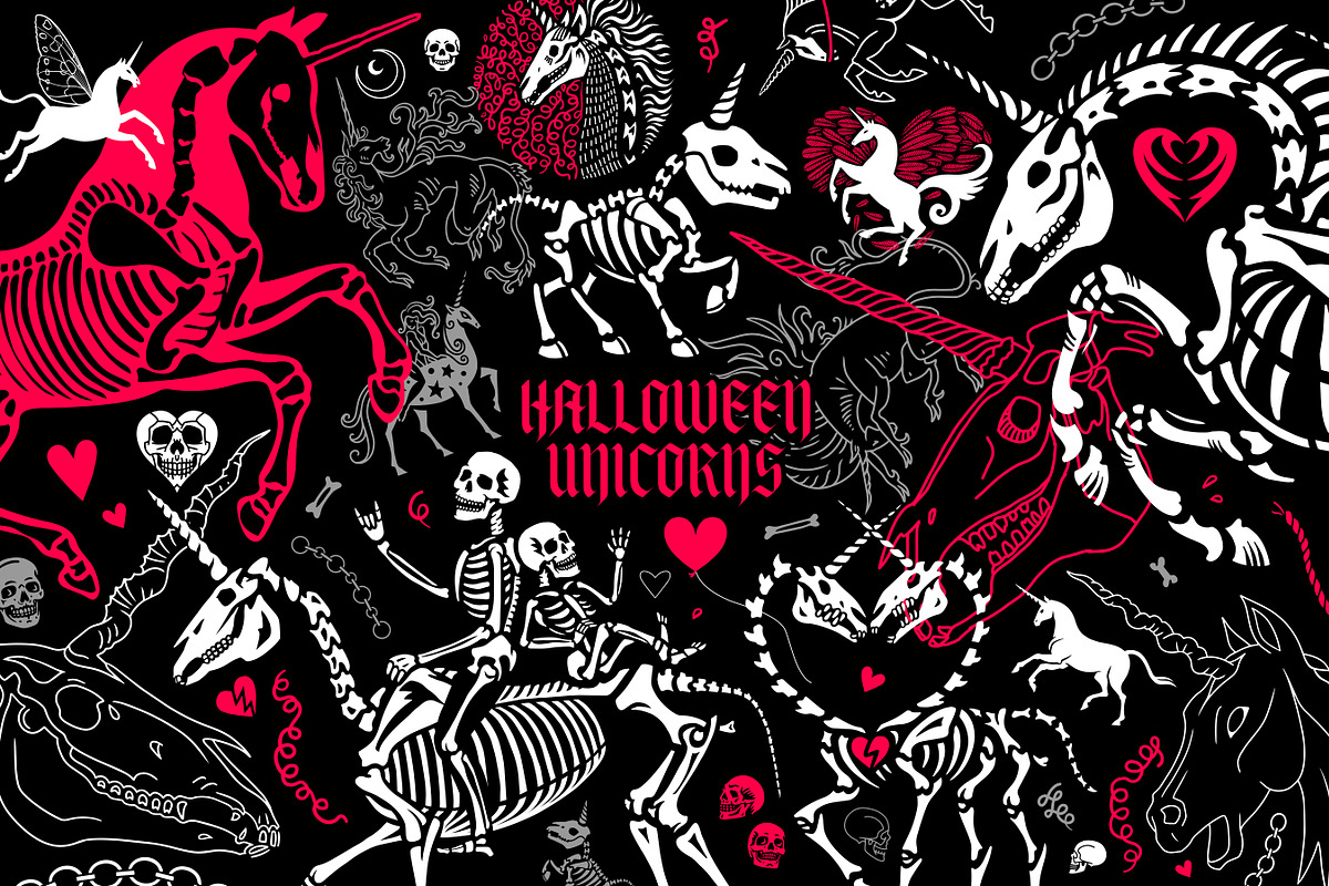 Halloween unicorns, an Animal Illustration by OlgaSoi007 (Photo 1 of 6)