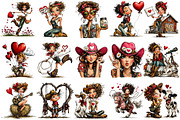 Whimsical Valentine Cow Girl Clipart, an Illustration by OK Design (Thumbnail 3 of 6)