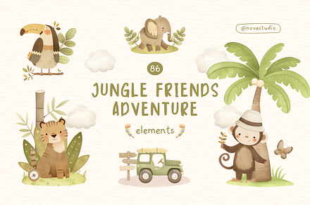 Jungle Friends Adventure – Clipart