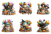 Halloween Birthday Party Clipart, a Seasonal Illustration by CreationArt (Thumbnail 7 of 7)