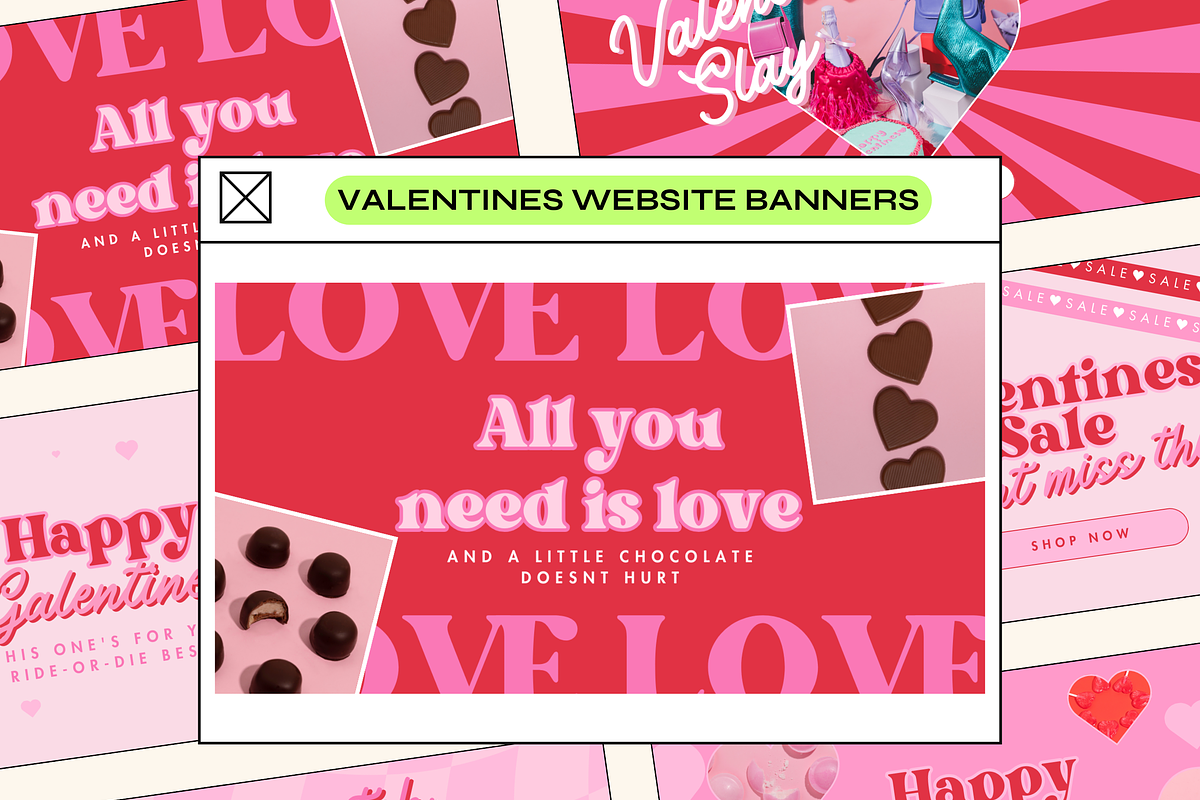 Retro Valentines Web Banners, a Marketing Template by The Pixel Palace (Photo 5 of 7)