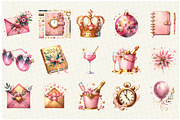 Pink Happy New Year Clipart, an Illustration by DreamCafeArt (Thumbnail 3 of 8)