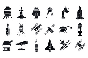 Spaceship Research Technology Icons