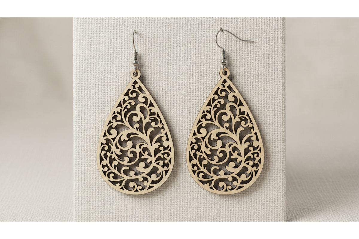 Floral Drop Earring SVGs, a Graphic by hafijul (Photo 7 of 11)