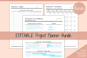 Editable Project Planner BUNDLE!