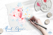 Oasis | Watercolor Flamingo patterns, a Pattern Graphic by Tanya Vollar (Thumbnail 3 of 10)