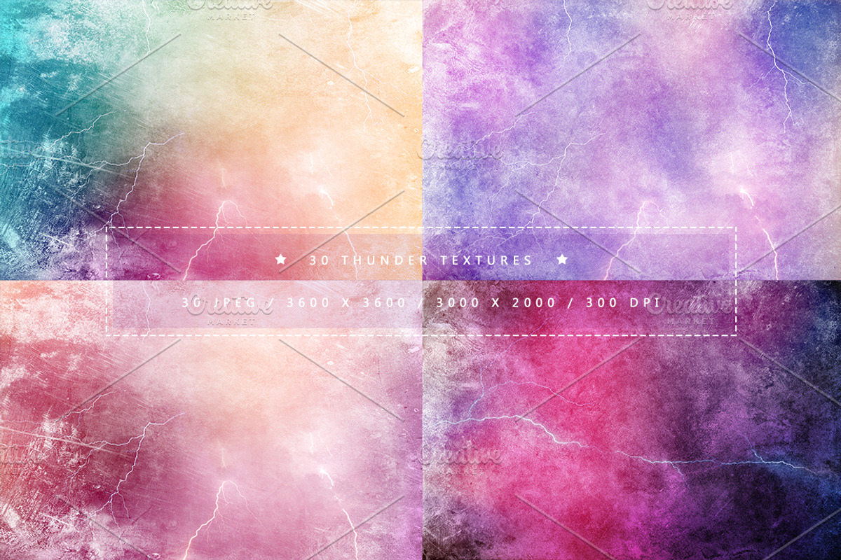 30 Thunder Textures, a Texture Graphic by Orange Fox