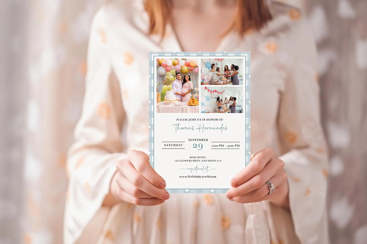 Photo Baby Shower Invite Template, an Invitation Template by LucaTheme (Photo 2 of 6)